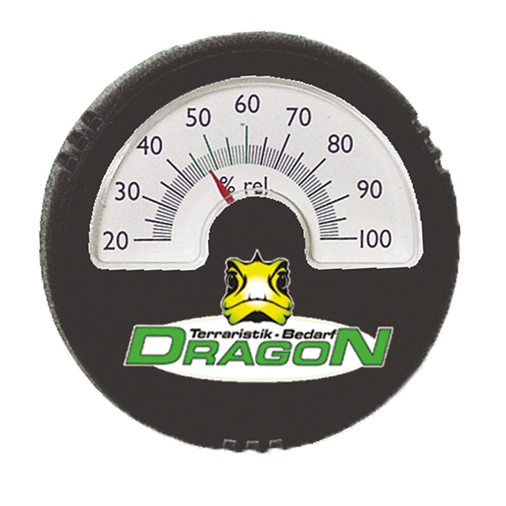 Dragon Präzisions-Hygrometer für Terrarien - Rund, Schwarz - Ø5,5cm